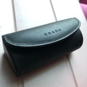 COACH Black Leather Lipstick Case (w/ Mirror)